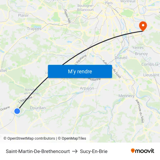 Saint-Martin-De-Brethencourt to Sucy-En-Brie map