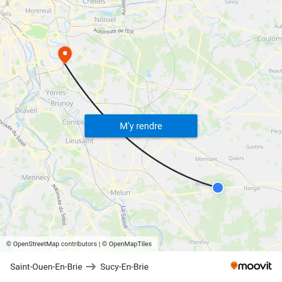 Saint-Ouen-En-Brie to Sucy-En-Brie map