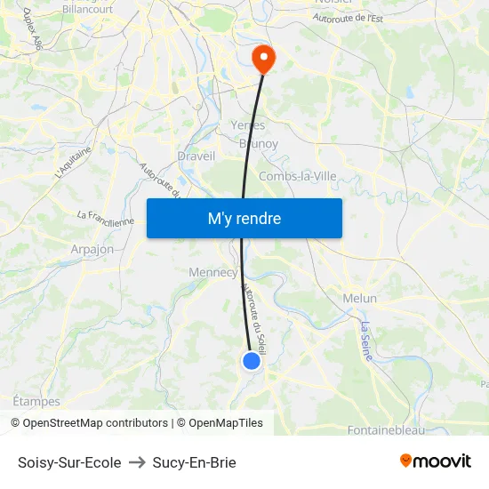 Soisy-Sur-Ecole to Sucy-En-Brie map
