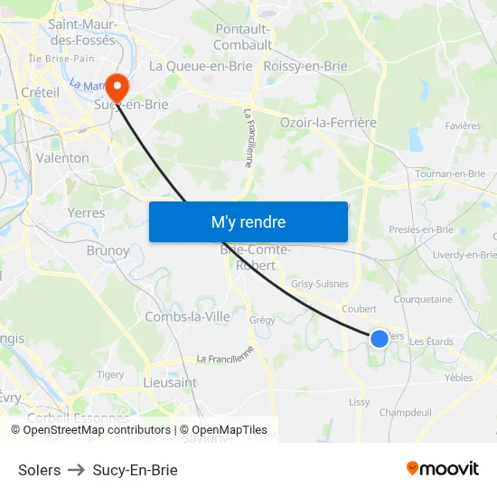 Solers to Sucy-En-Brie map