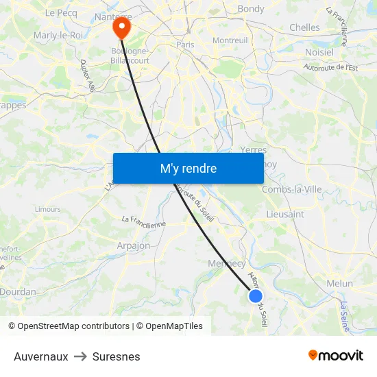 Auvernaux to Suresnes map