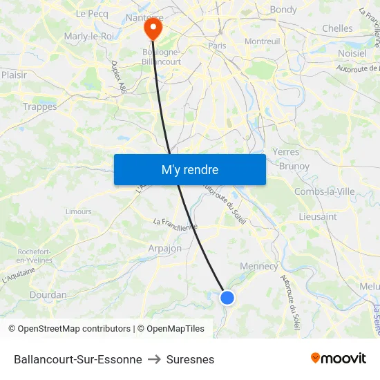Ballancourt-Sur-Essonne to Suresnes map