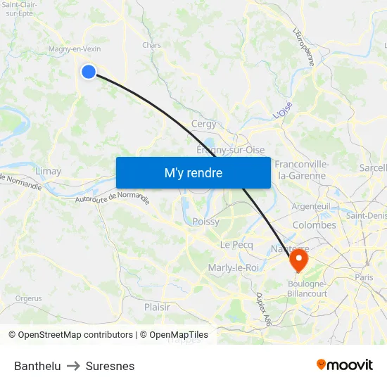 Banthelu to Suresnes map
