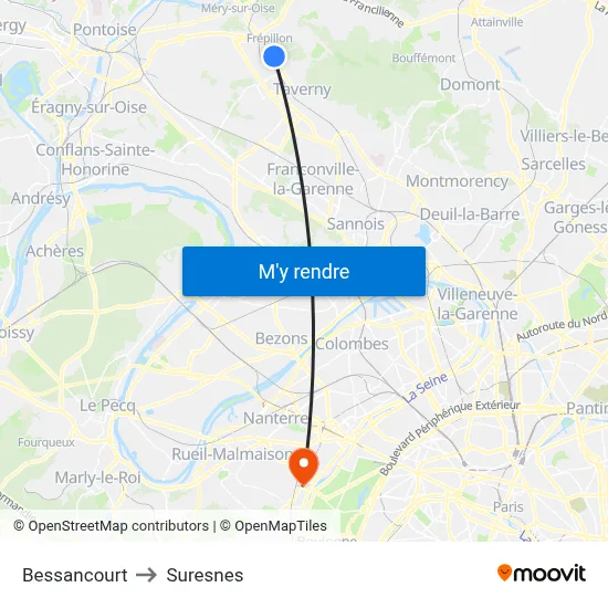 Bessancourt to Suresnes map