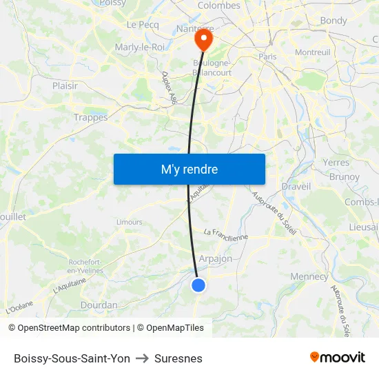 Boissy-Sous-Saint-Yon to Suresnes map