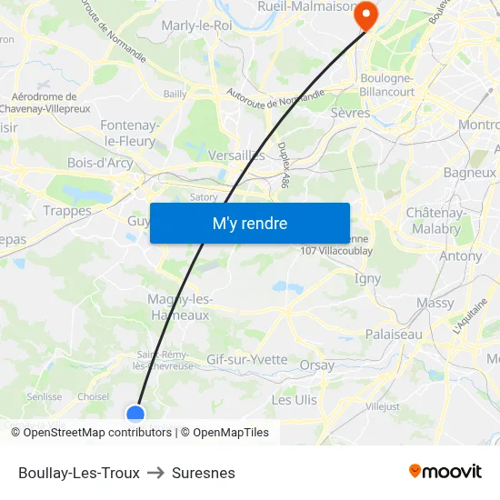 Boullay-Les-Troux to Suresnes map