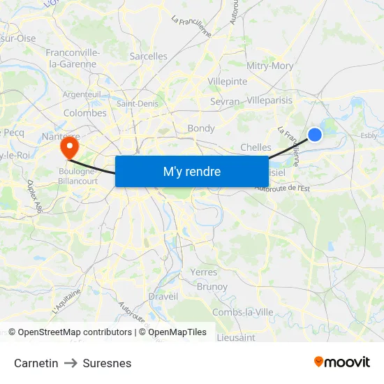 Carnetin to Suresnes map