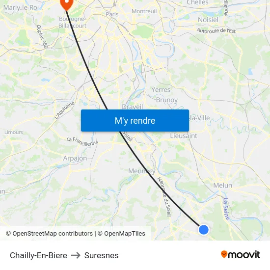 Chailly-En-Biere to Suresnes map