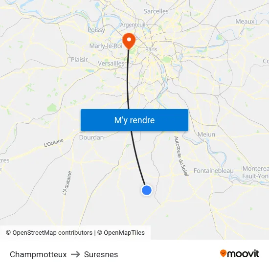 Champmotteux to Suresnes map