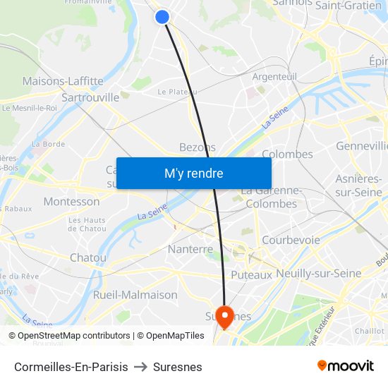 Cormeilles-En-Parisis to Suresnes map