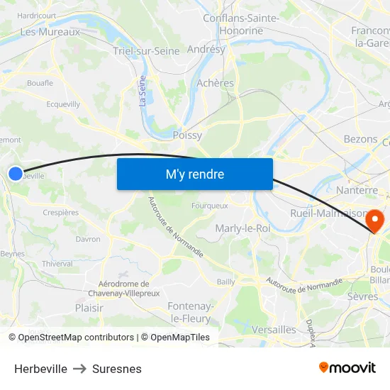 Herbeville to Suresnes map