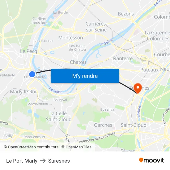 Le Port-Marly to Suresnes map