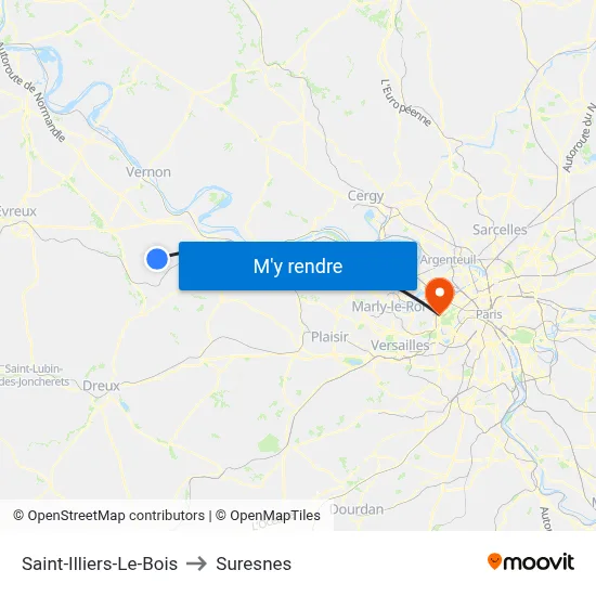 Saint-Illiers-Le-Bois to Suresnes map