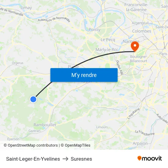 Saint-Leger-En-Yvelines to Suresnes map