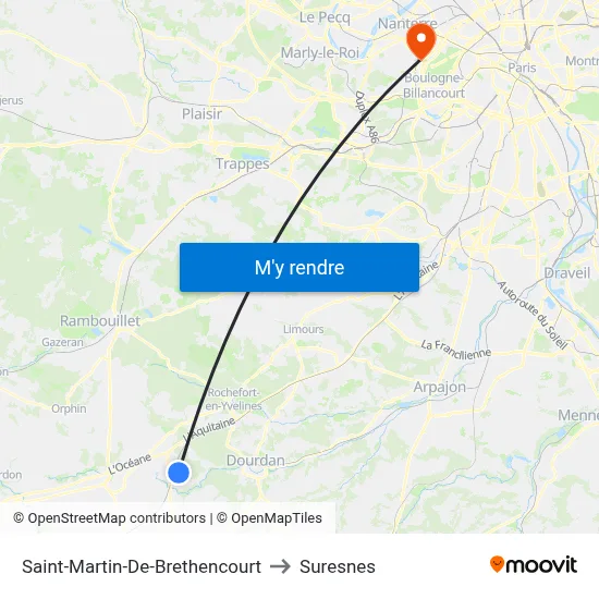 Saint-Martin-De-Brethencourt to Suresnes map