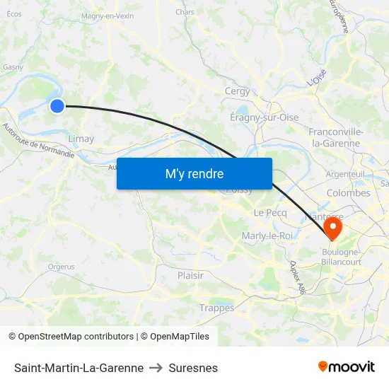 Saint-Martin-La-Garenne to Suresnes map