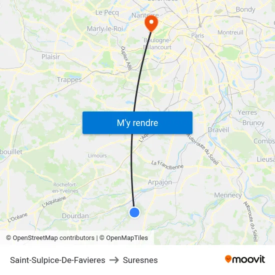 Saint-Sulpice-De-Favieres to Suresnes map