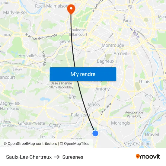 Saulx-Les-Chartreux to Suresnes map