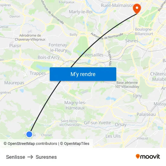 Senlisse to Suresnes map