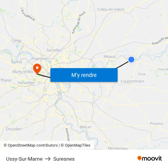 Ussy-Sur-Marne to Suresnes map