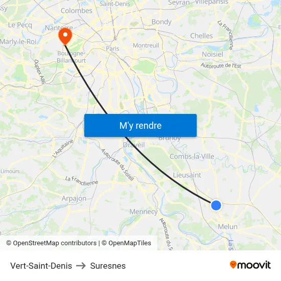 Vert-Saint-Denis to Suresnes map