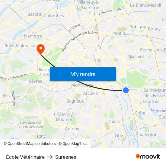 École Vétérinaire to Suresnes map