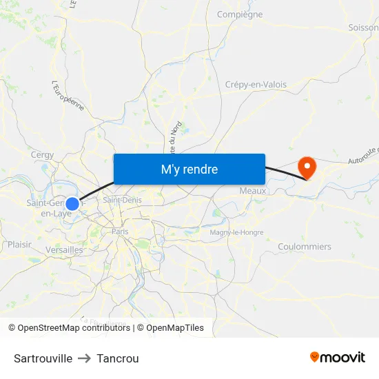 Sartrouville to Tancrou map