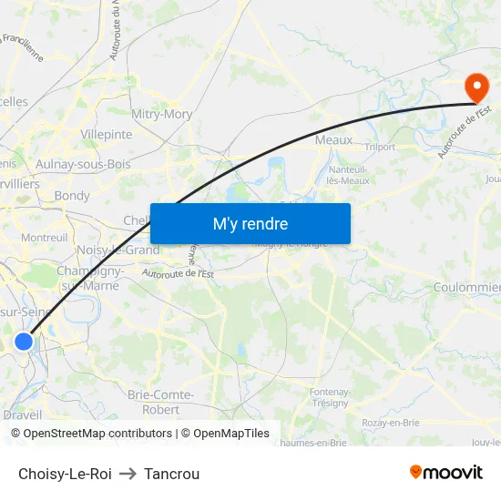 Choisy-Le-Roi to Tancrou map
