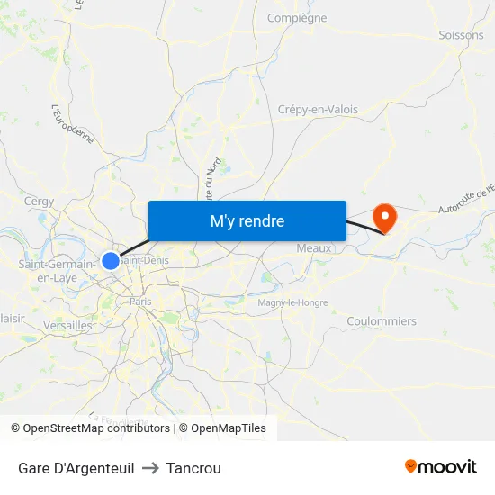 Gare D'Argenteuil to Tancrou map