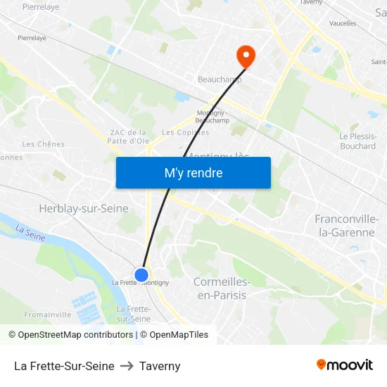 La Frette-Sur-Seine to Taverny map