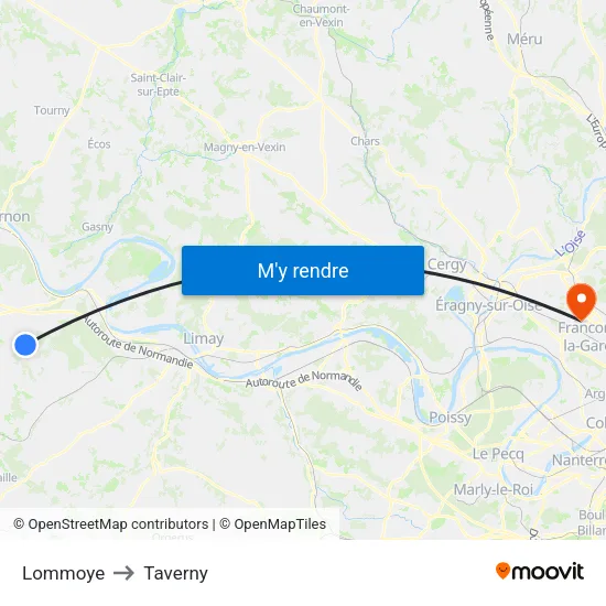 Lommoye to Taverny map