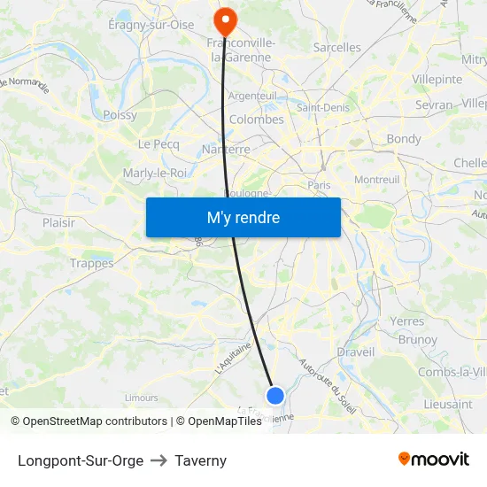 Longpont-Sur-Orge to Taverny map