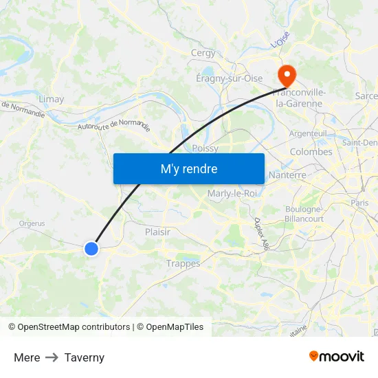 Mere to Taverny map