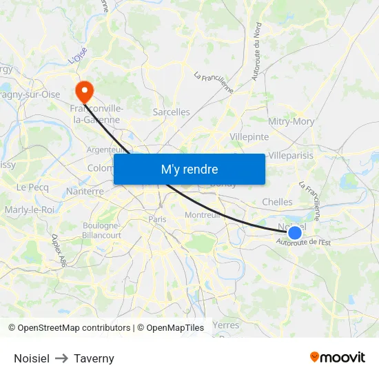 Noisiel to Taverny map