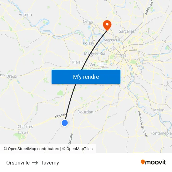 Orsonville to Taverny map