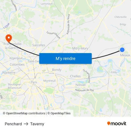 Penchard to Taverny map