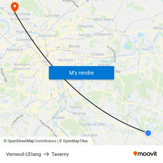 Verneuil-L'Etang to Taverny map