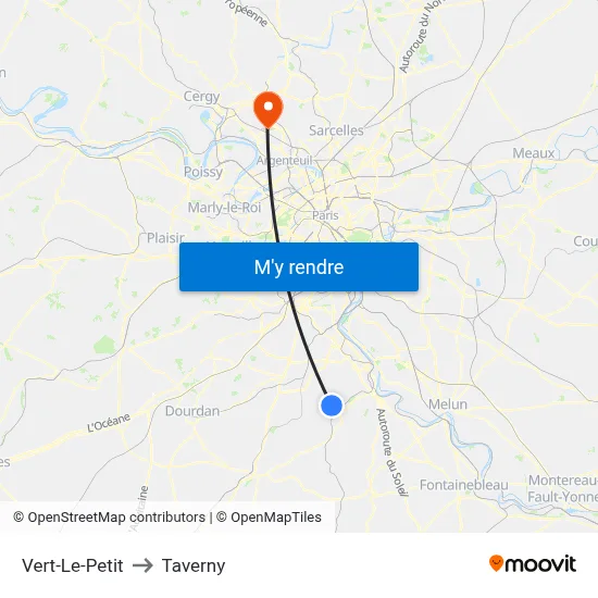 Vert-Le-Petit to Taverny map