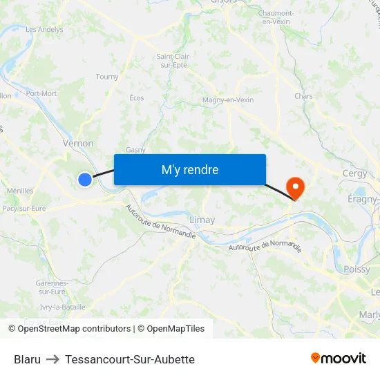 Blaru to Tessancourt-Sur-Aubette map
