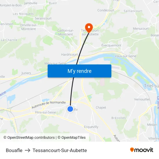 Bouafle to Tessancourt-Sur-Aubette map