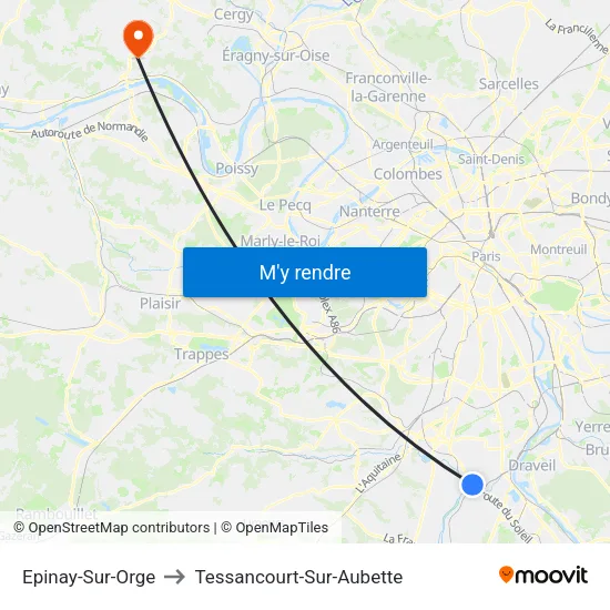 Epinay-Sur-Orge to Tessancourt-Sur-Aubette map