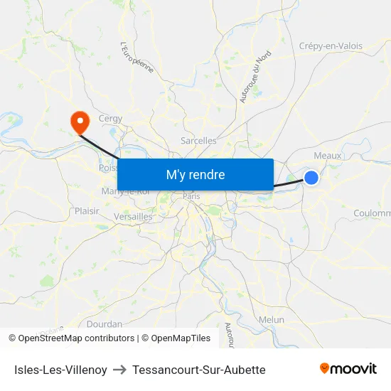Isles-Les-Villenoy to Tessancourt-Sur-Aubette map