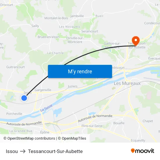 Issou to Tessancourt-Sur-Aubette map