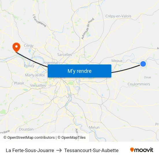 La Ferte-Sous-Jouarre to Tessancourt-Sur-Aubette map