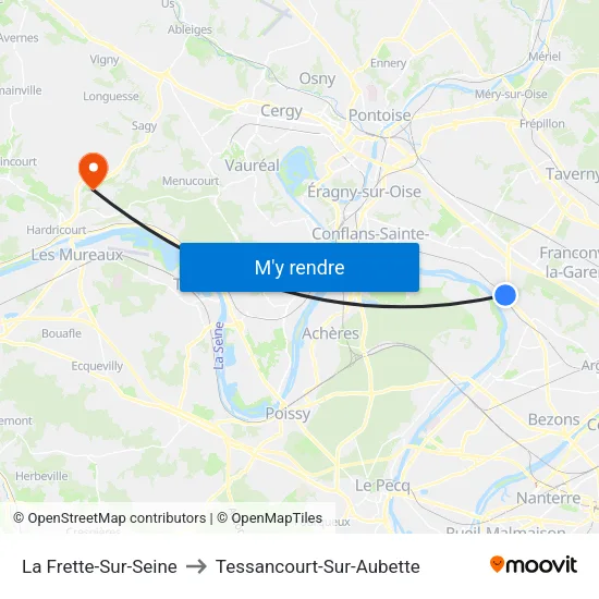 La Frette-Sur-Seine to Tessancourt-Sur-Aubette map