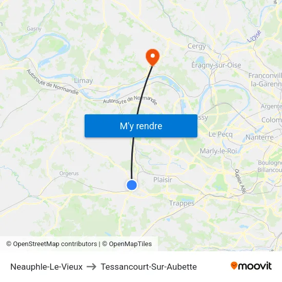 Neauphle-Le-Vieux to Tessancourt-Sur-Aubette map