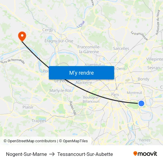 Nogent-Sur-Marne to Tessancourt-Sur-Aubette map