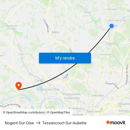 Nogent-Sur-Oise to Tessancourt-Sur-Aubette map