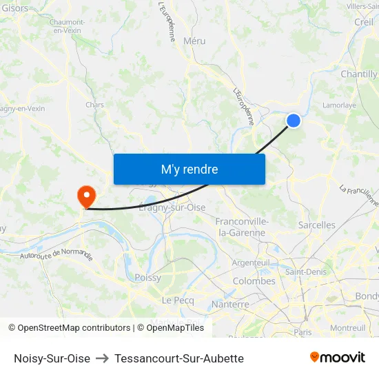 Noisy-Sur-Oise to Tessancourt-Sur-Aubette map