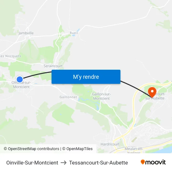 Oinville-Sur-Montcient to Tessancourt-Sur-Aubette map